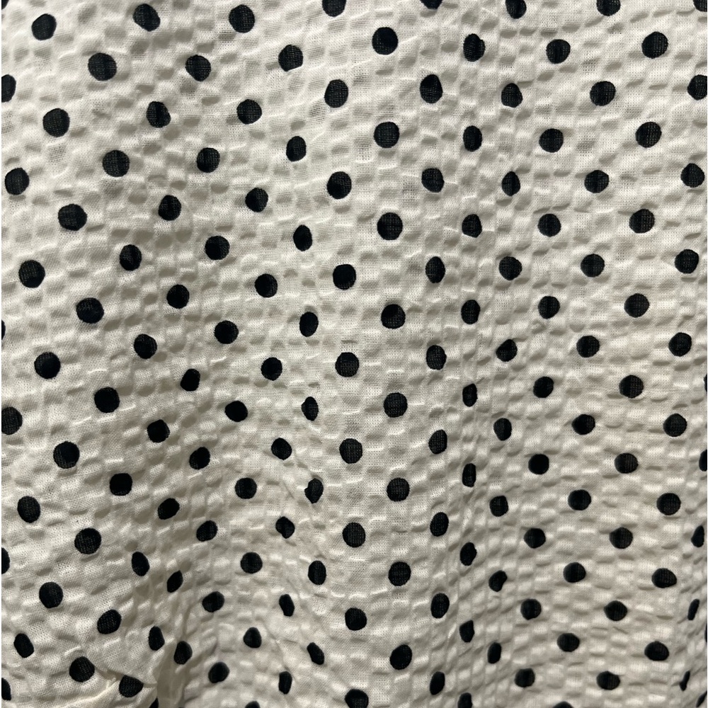ENGLISH FACTORY WHITE BLACK POLKA DOT PUFF LONG RUCHED SLEEVE BLOUSE - Picture 5 of 9